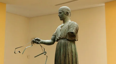 Ancient Metal Statue Stock Footage 36109440
