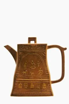 Ancient metallic teapot Stock Photos