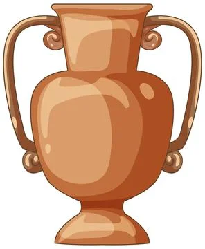 Ancient Middle Eastern Clay Amphora with Dual Handles Illustration