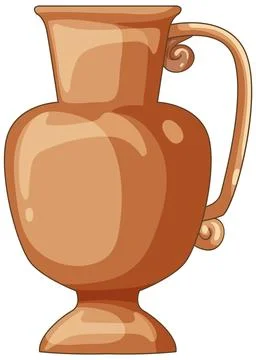 Ancient Middle Eastern Clay Jug Vector Illustration Stock Illustration
