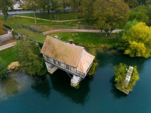 Ancient mill in Vernon, Eure, Normandy, France Stock Photos