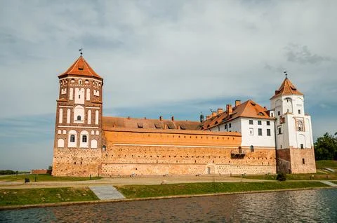 The ancient Mir Castle in Belarus Stock Photos