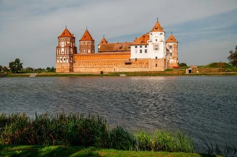 The ancient Mir Castle in Belarus Stock Photos