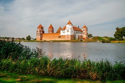 The ancient Mir Castle in Belarus Stock Photos