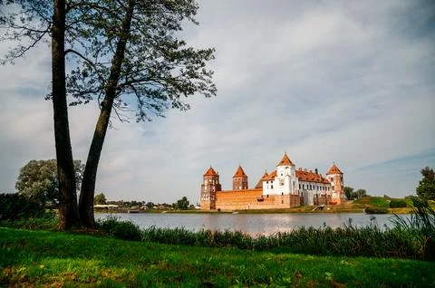 The ancient Mir Castle in Belarus Stock Photos