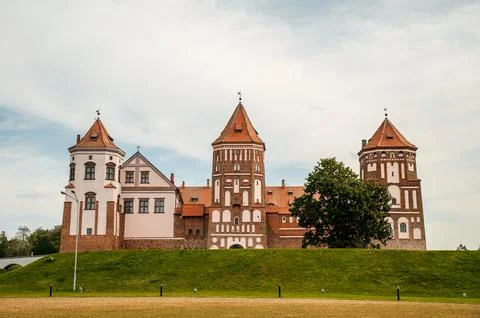 The ancient Mir Castle in Belarus Stock Photos