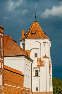 The ancient Mir Castle in Belarus Stock Photos