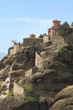 Ancient monastery in meteora, Greece Stock Photos