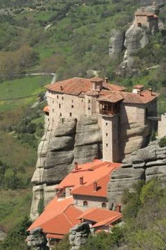 Ancient monastery in meteora, Greece Stock Photos