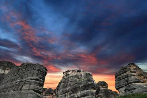 Ancient monastery in meteora, Greece Stock Photos