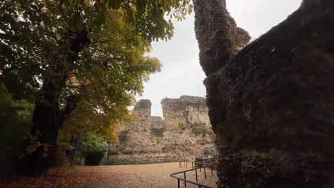 Ancient Monastery Ruins at Reading Abbey, British History Vídeo Stock 348425477