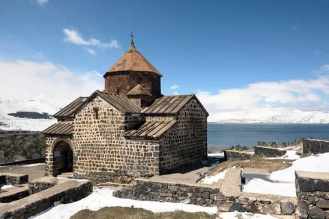 Ancient monastery Sevanavank in Armenia Ancient monastery Sevanavank on La... Stock Photos