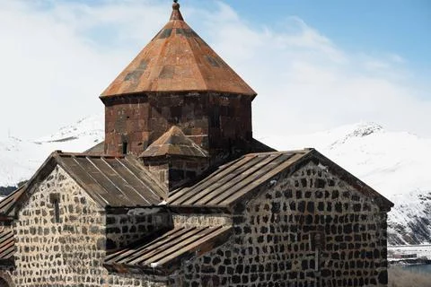 Ancient monastery Sevanavank in Armenia Ancient monastery Sevanavank on La... 스톡 사진
