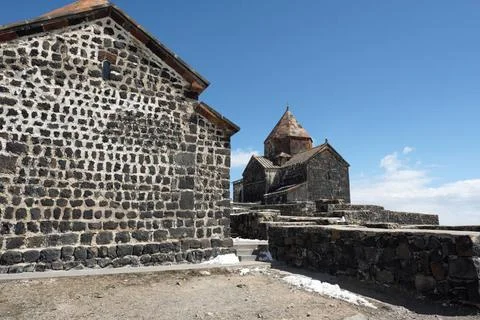 Ancient monastery Sevanavank in Armenia Ancient monastery Sevanavank on La... 스톡 사진