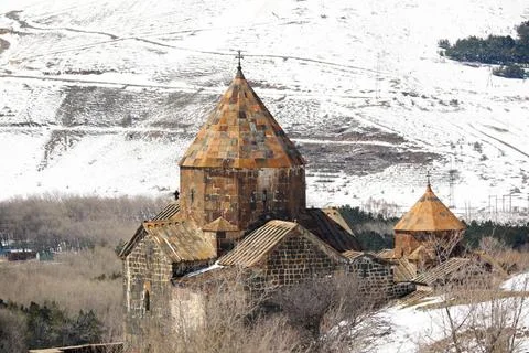 Ancient monastery Sevanavank in Armenia Ancient monastery Sevanavank on La... 스톡 사진