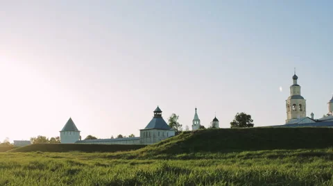 The Ancient Monastery in the Sunset Stock Footage 62947924