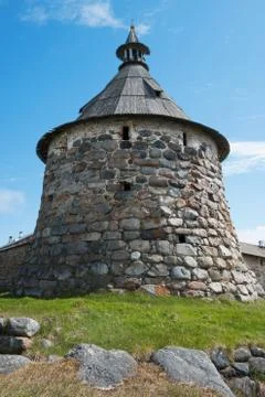 Ancient monastery tower Stock Photos