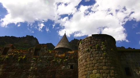 Ancient Monastry on a Hillside with Clouds 動画素材 53202841