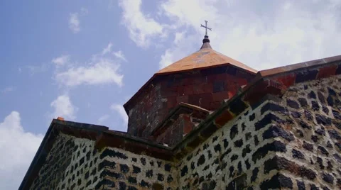 Ancient Monastry from Lo Down Angle Stock Footage 53202831