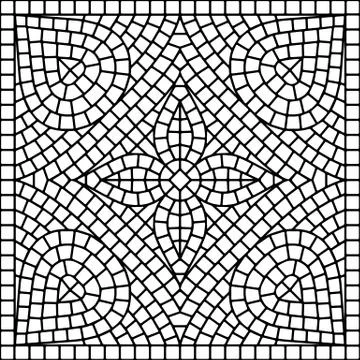 Ancient mosaic ceramic tile pattern. Ilustración de archivo