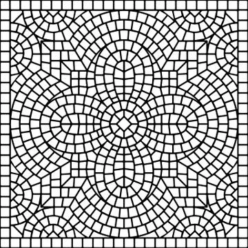 Ancient mosaic ceramic tile pattern. Ilustración de archivo