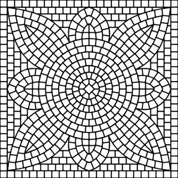 Ancient mosaic ceramic tile pattern. Ilustración de archivo