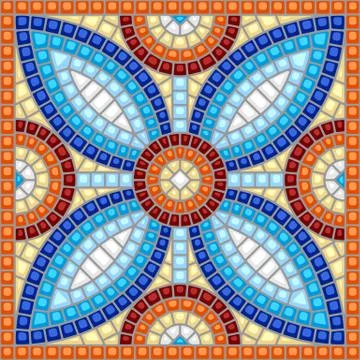 Ancient mosaic ceramic tile pattern. Ilustración de archivo