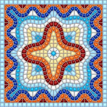 Ancient mosaic ceramic tile pattern. Ilustración de archivo