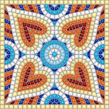 Ancient mosaic ceramic tile pattern. Ilustración de archivo