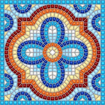 Ancient mosaic ceramic tile pattern. イラスト素材