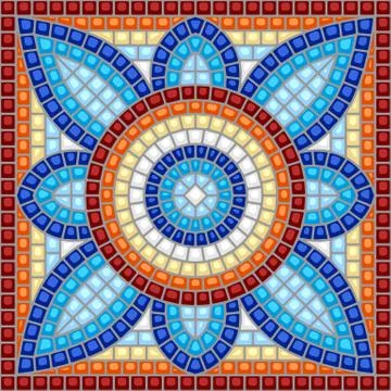 Ancient mosaic ceramic tile pattern. Ilustración de archivo