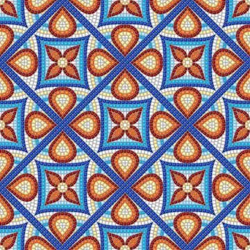 Ancient mosaic ceramic tile pattern. Ilustración de archivo