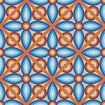 Ancient mosaic ceramic tile pattern. Ilustración de archivo