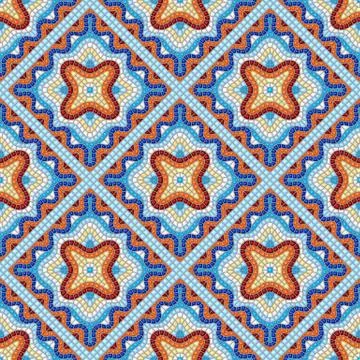 Ancient mosaic ceramic tile pattern. Ilustración de archivo