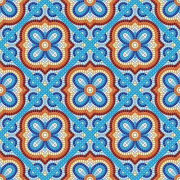 Ancient mosaic ceramic tile pattern. Ilustración de archivo