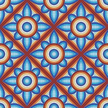 Ancient mosaic ceramic tile pattern. Ilustración de archivo
