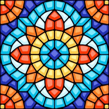 Ancient mosaic ceramic tile pattern. Stock Illustration