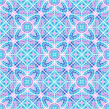 Ancient mosaic ceramic tile pattern. Stock Illustration