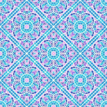 Ancient mosaic ceramic tile pattern. Stock Illustration