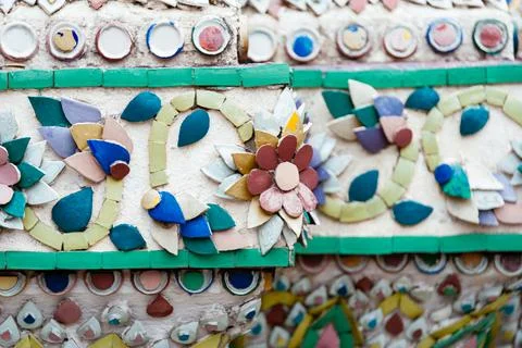 Ancient mosaic on a column Stock Photos