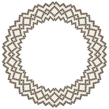Ancient mosaic frame. Decorative antique stone ornament. Stock Illustration
