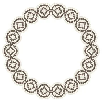 Ancient mosaic frame. Decorative antique stone ornament. Stock Illustration