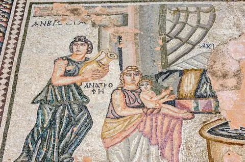 Ancient mosaic Stock Photos