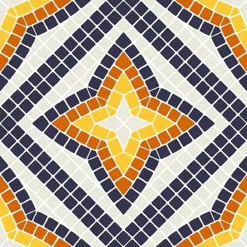 Ancient mosaic seamless pattern. Decorative antique stone ornament. Stock Illustration