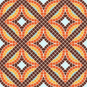 Ancient mosaic seamless pattern. Decorative antique stone ornament. Illustrazione stock