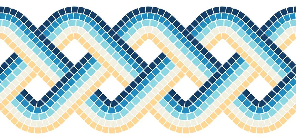 Ancient mosaic seamless pattern. Decorative antique stone ornament. 스톡 일러스트