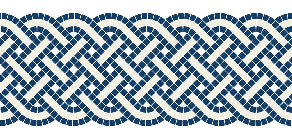 Ancient mosaic seamless pattern. Decorative antique stone ornament. Illustrazione stock