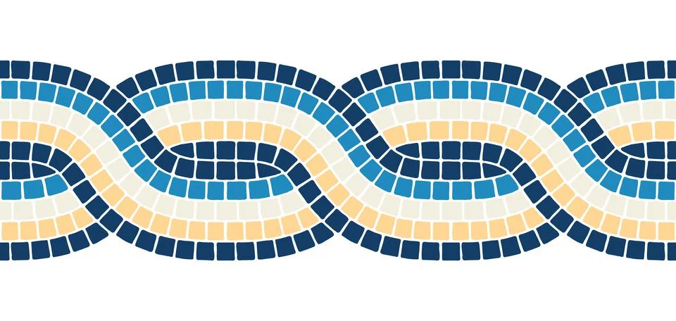 Ancient mosaic seamless pattern. Decorative antique stone ornament. 스톡 일러스트