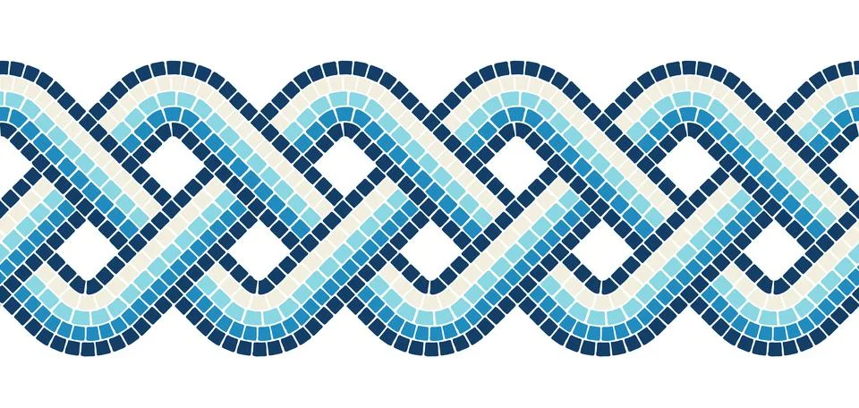 Ancient mosaic seamless pattern. Decorative antique stone ornament. Stockillustratie