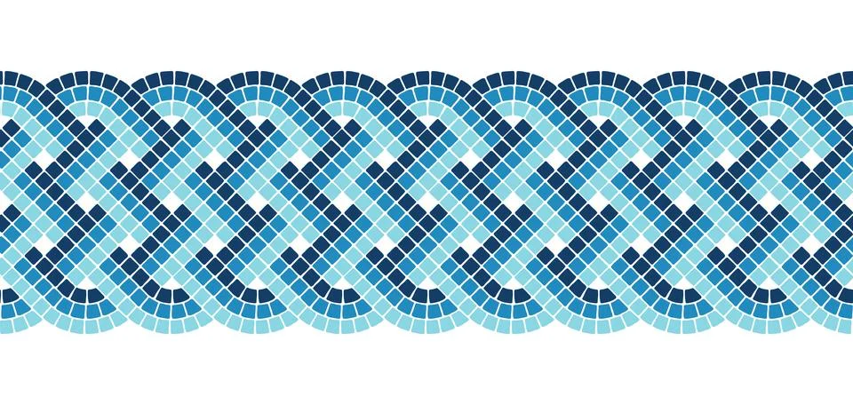 Ancient mosaic seamless pattern. Decorative antique stone ornament. Illustrazione stock